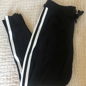 Athleta Black/White Striped Joggers